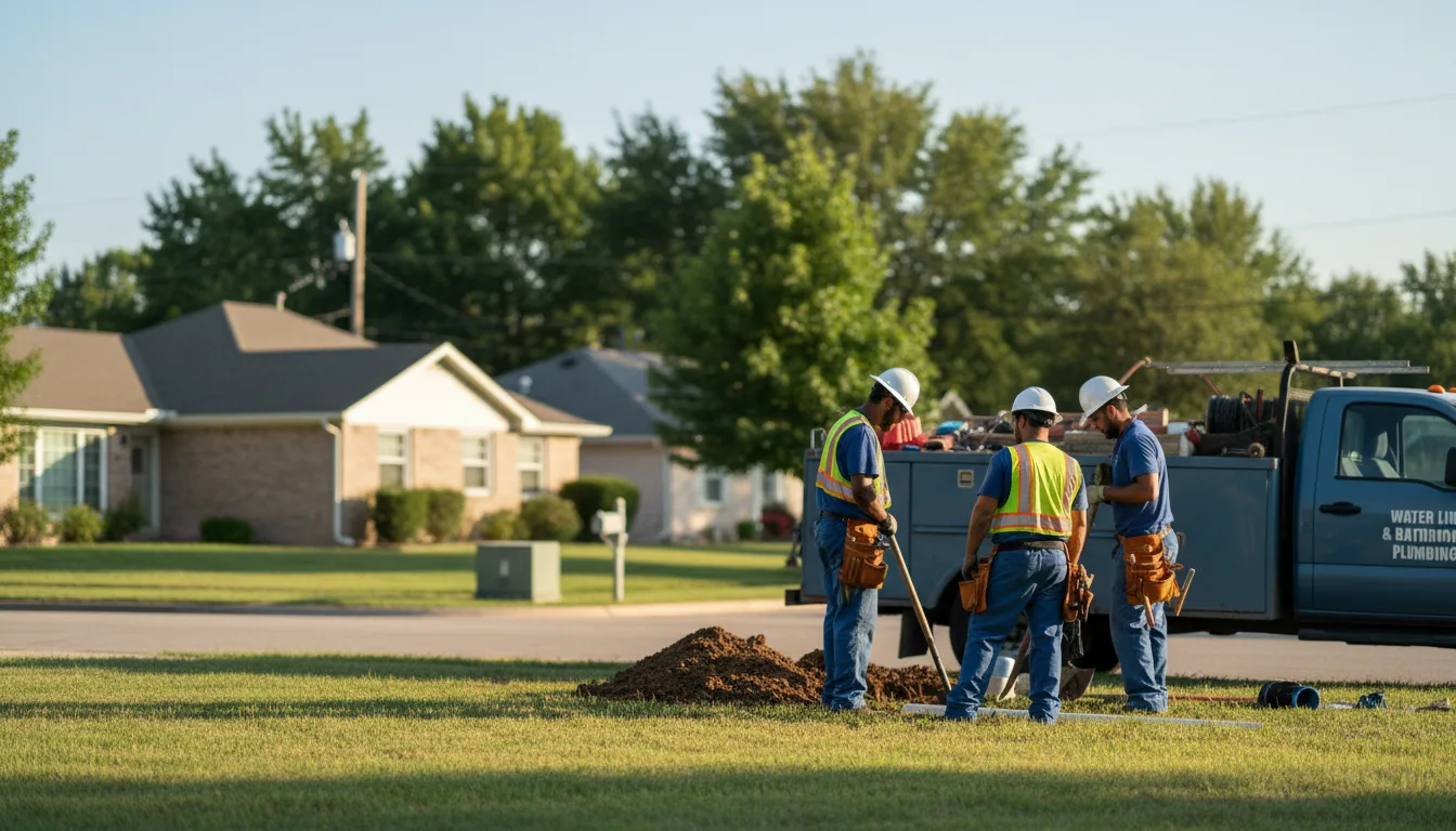 Residential water line and bathroom plumbing service in Orefield, PA
